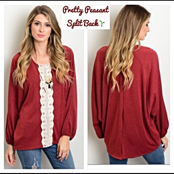 🔴PRICEDROP🔴Peasant HiLow split back top M/L - Picture 2 of 4