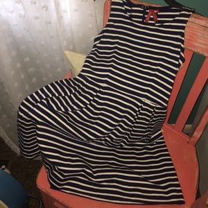 Navy blue and white stripes dress never been worn