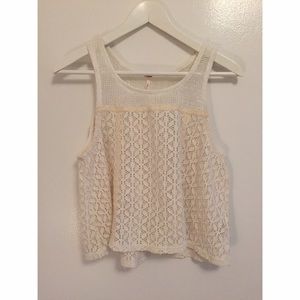 Free People floral lace tank top