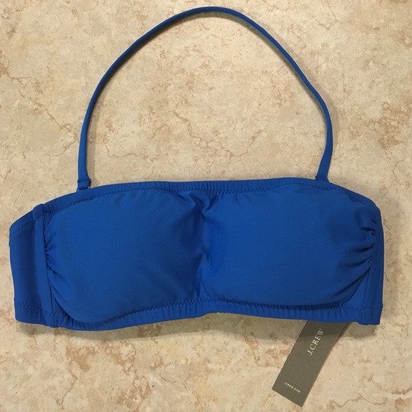 J Crew NWT xxs cobalt blue bandeau bikini top