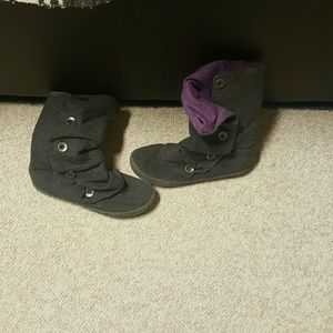 Grey & Purple Winter Boots