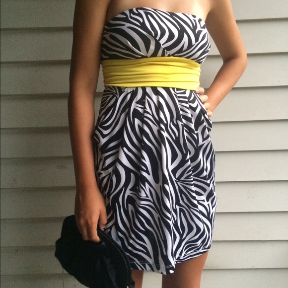 Strapless Zebra Print Dress