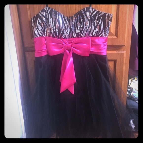Sequin Zebra Homecoming Dress