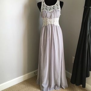 Beautiful lavender and cream prom dress