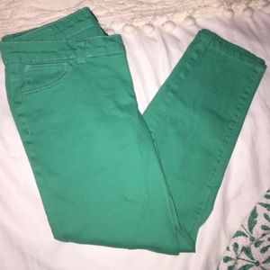 Teal skinny capris
