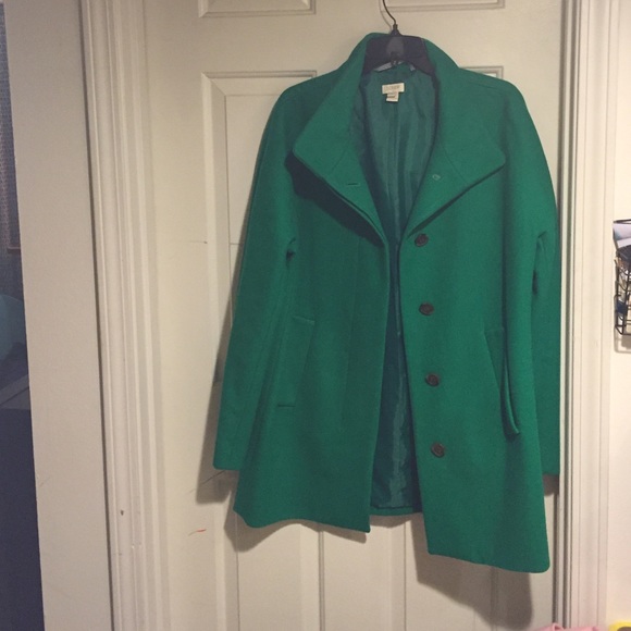 JCrew emerald green pea coat