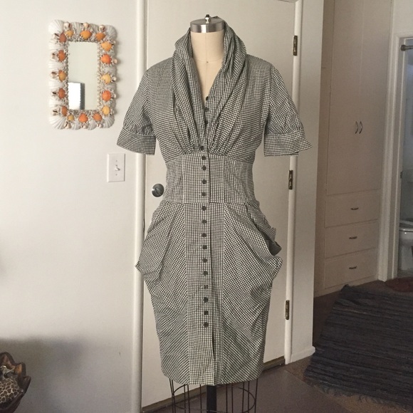 All Saints Gingham Elma Shirt Dress. Size 4.