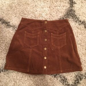 Kendall & Kylie buttoned tan corduroy mini skirt