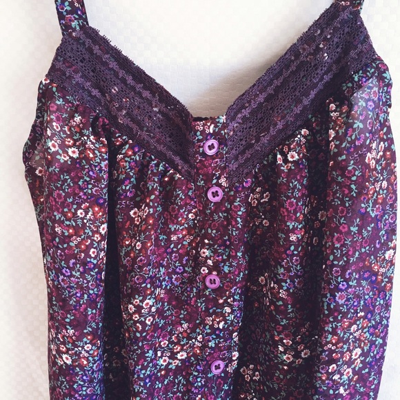 Purple Floral Top - Picture 3 of 4