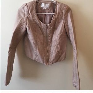 Light pink faux leather jacket