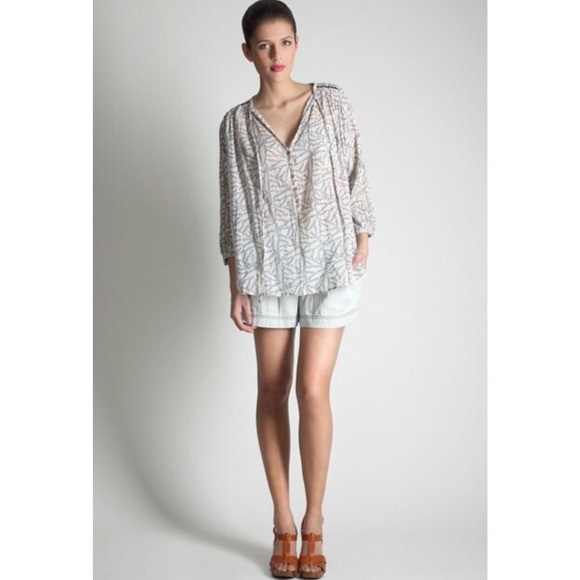 French Connection Printed Peasant Top - Picture 3 of 4