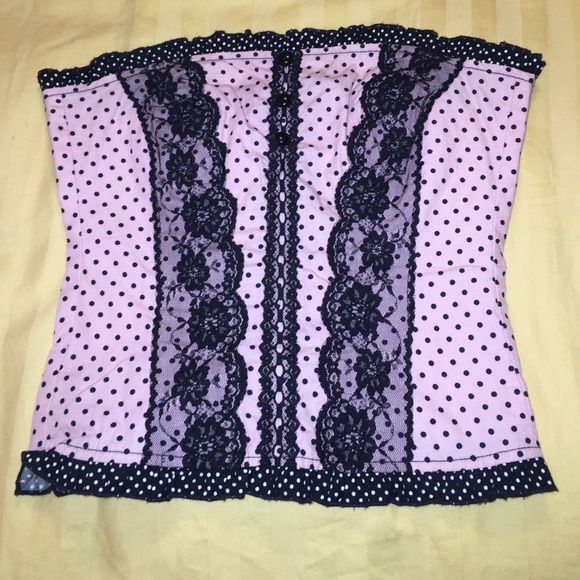 Rock Steady Corset - Polkadot Pink and Black