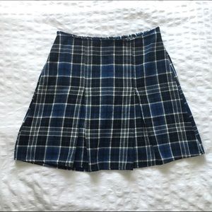 Brandy melville blue plaid skirt