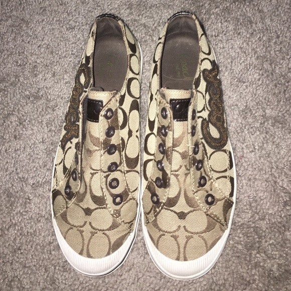 Coach logo sneakers brown