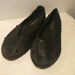 Beaded black flats