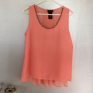 Salmon top with beading  and ruffle