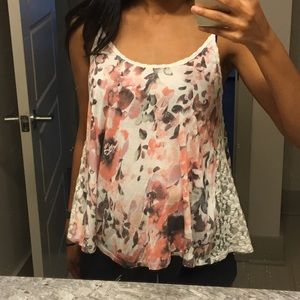 Urban outfitters floral and lace top