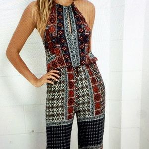 NWT Red & Navy Blue Print Jumpsuit NWT Red & Navy Blue Print Jumpsuit