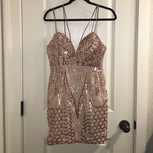 Gold sequin dress