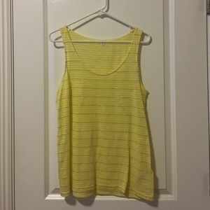 J. Crew yellow sequined striped tank