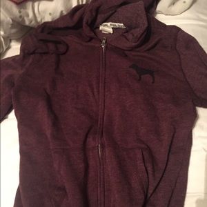 Maroon VS pink zip up hoodie