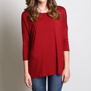 Burgundy/maroon PIKO top