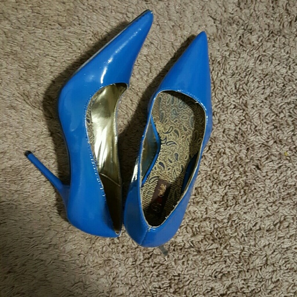 Blue high heels