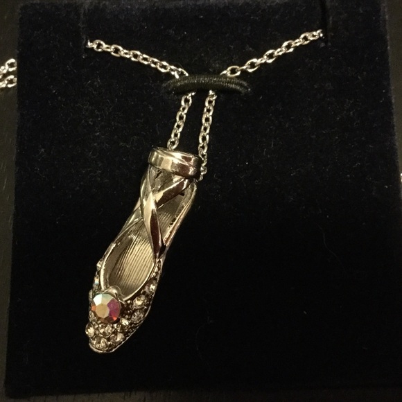 Swarovski Crystal Ballet Shoe Charm Necklace
