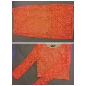 BEBE Orange 2-Piece Set