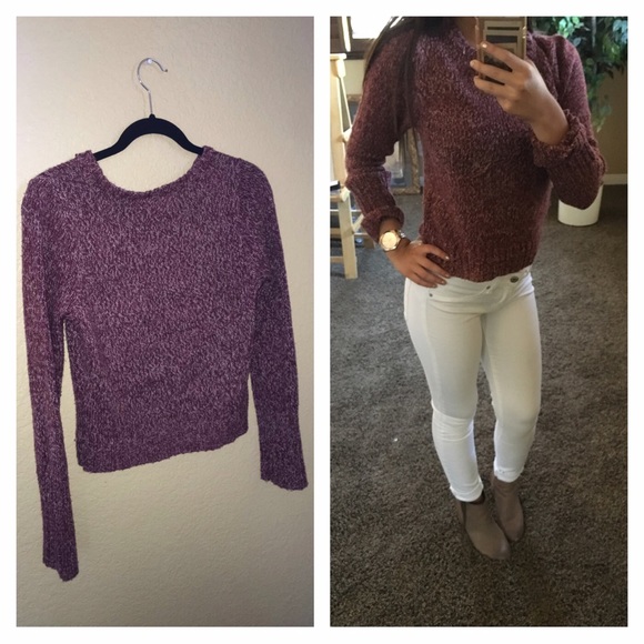 ❌SOLD❌Full Tilt Maroon/Cream Speckled Sweater