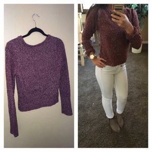 ❌SOLD❌Full Tilt Maroon/Cream Speckled Sweater