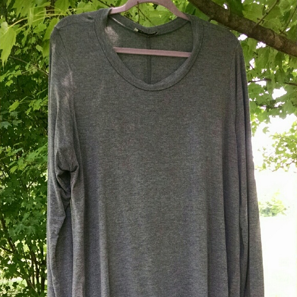 Modal Knit Crewneck Sidetail Tunic Top - Picture 3 of 3