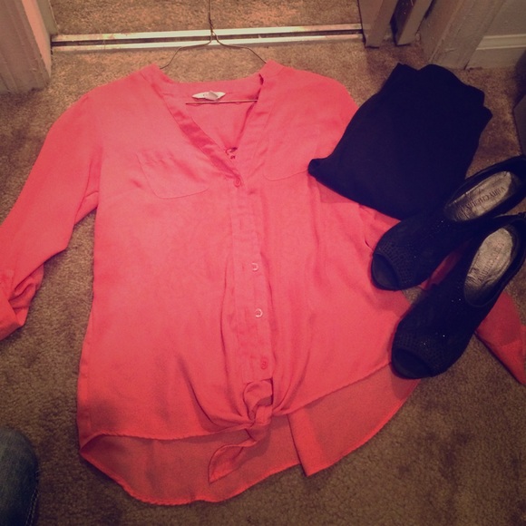 Coral pink shirt