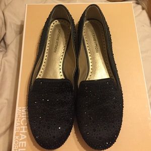 Adrienne Vittadini Black Sparkly Loafers