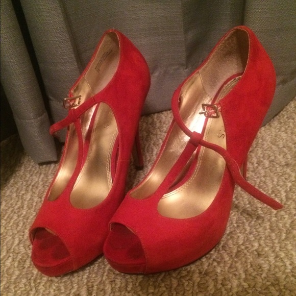 Bakers red suede heels