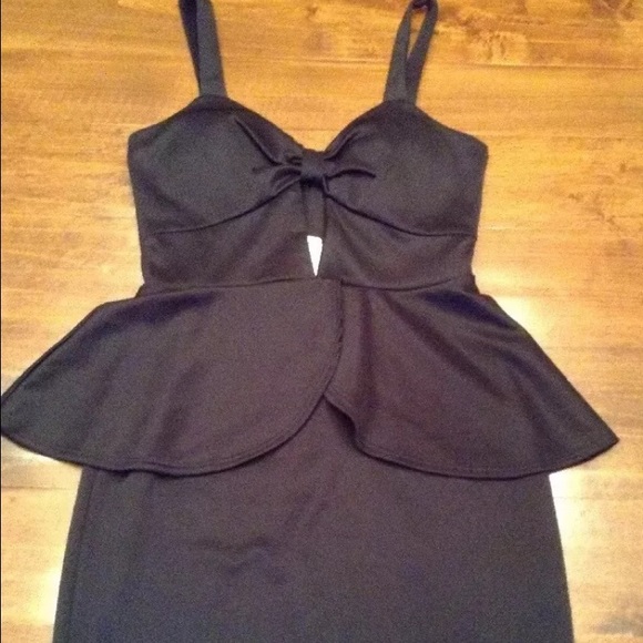 Black sexy peplum dress