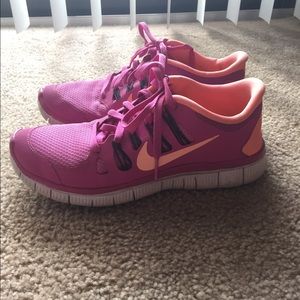 Pink Nike Free Tennis Shoe