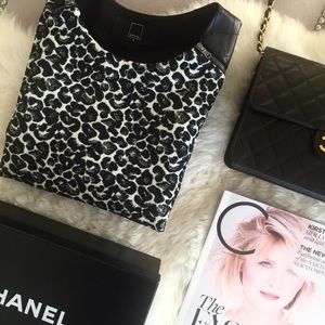 Black/White Cheetah Print Top