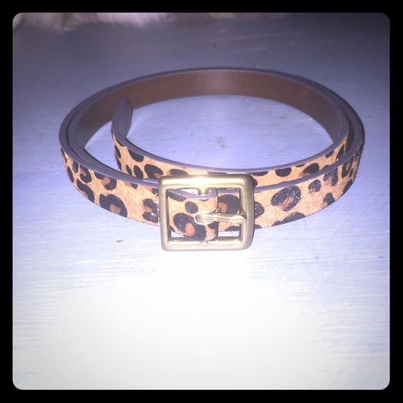 NWOT Leather belt in leopard