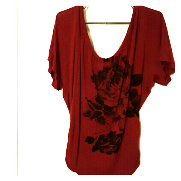 Red with black Rose shirt