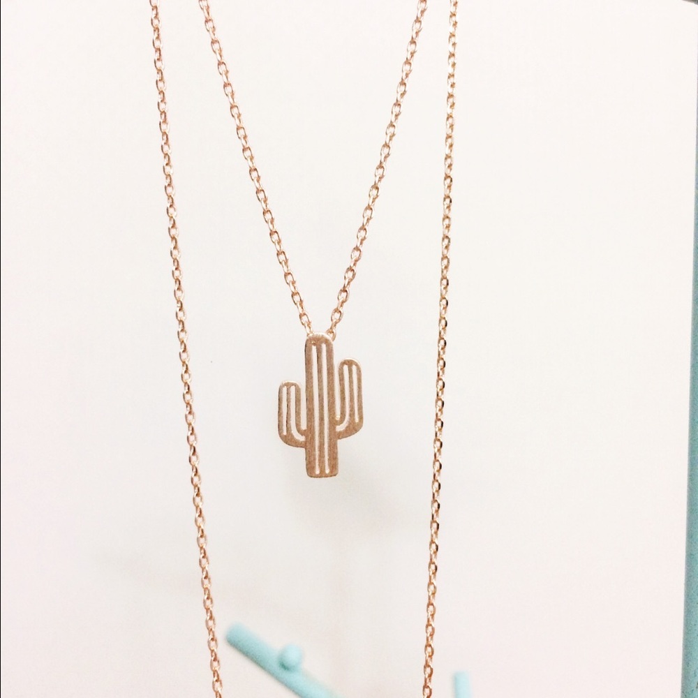 Gold Cactus Necklace - Picture 3 of 4