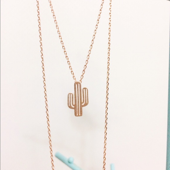 Gold Cactus Necklace - Picture 3 of 4