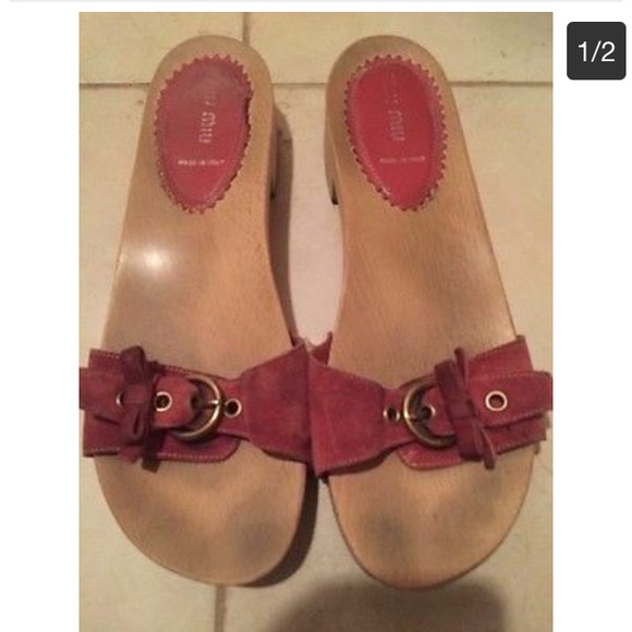Mui Mui Sandals Sued Pink Size 9
