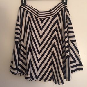 Black and white geometric striped skirt