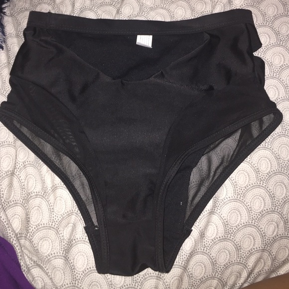 Mesh High Waisted Cutout Bikini Bottoms