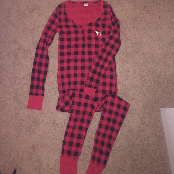 Victoria's Secret red & black checkered onesie