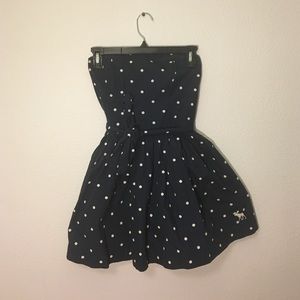 Strapless polka dot dress