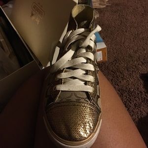 Coach shoes gold
