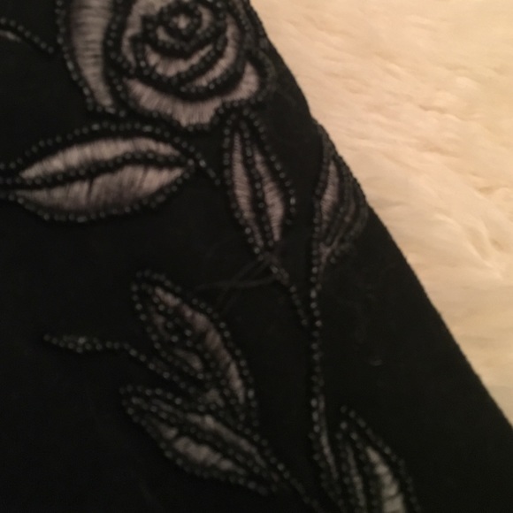 Black tall boots with beading - Picture 2 of 4