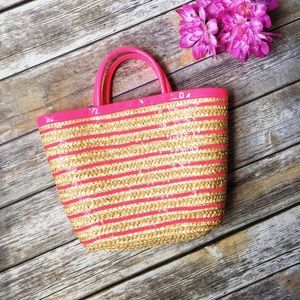 🚫 NFS 🚫 Mini Pink Sequined Straw Purse 💕